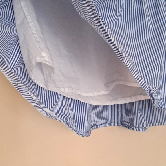 J. Crew Factory Stripe Stretch Cotton Poplin Tiered Dress size L - Picture 4 of 12